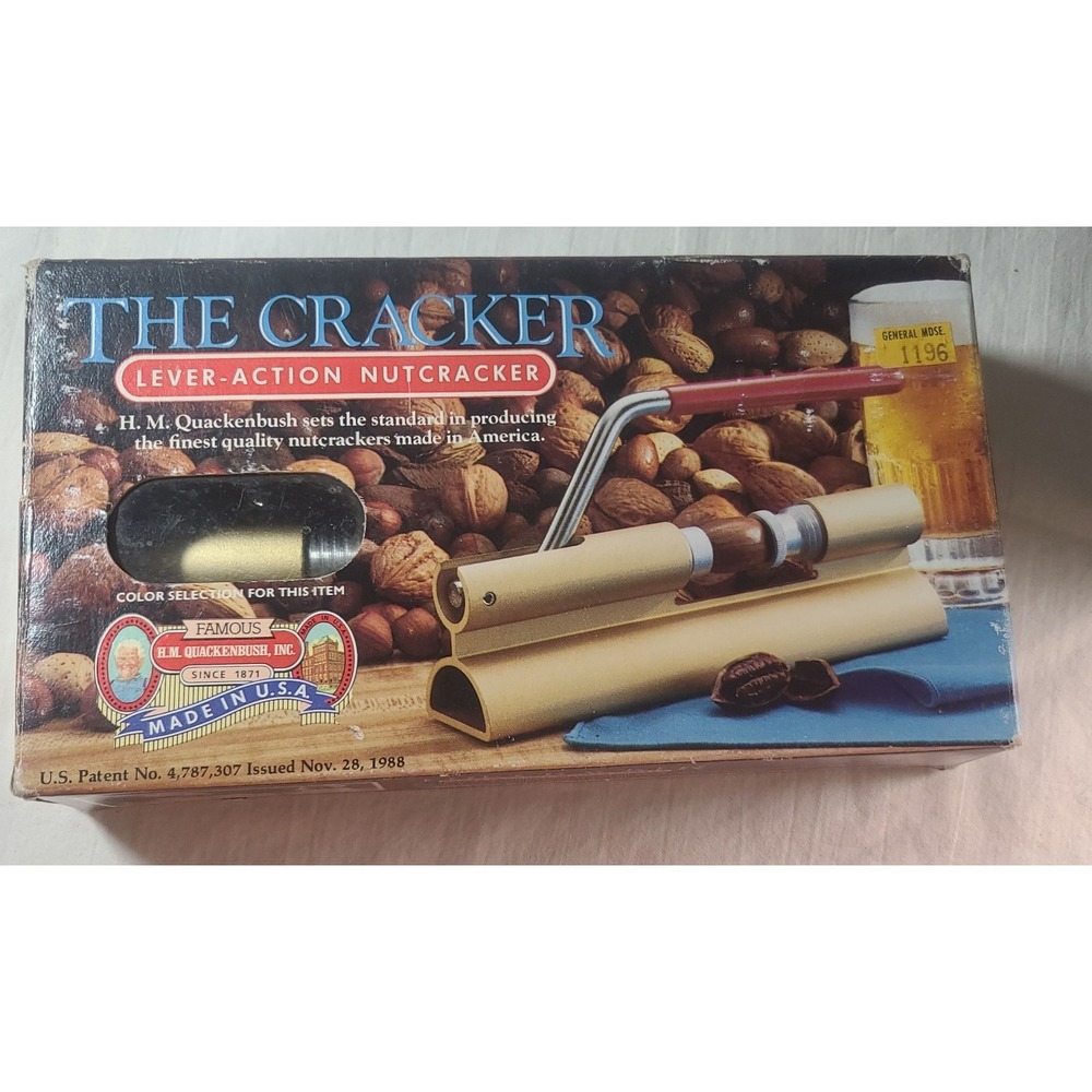 Vintage H. M. Quackenbush Lever Action Nut Nutcracker Metal New in Box Farmhouse